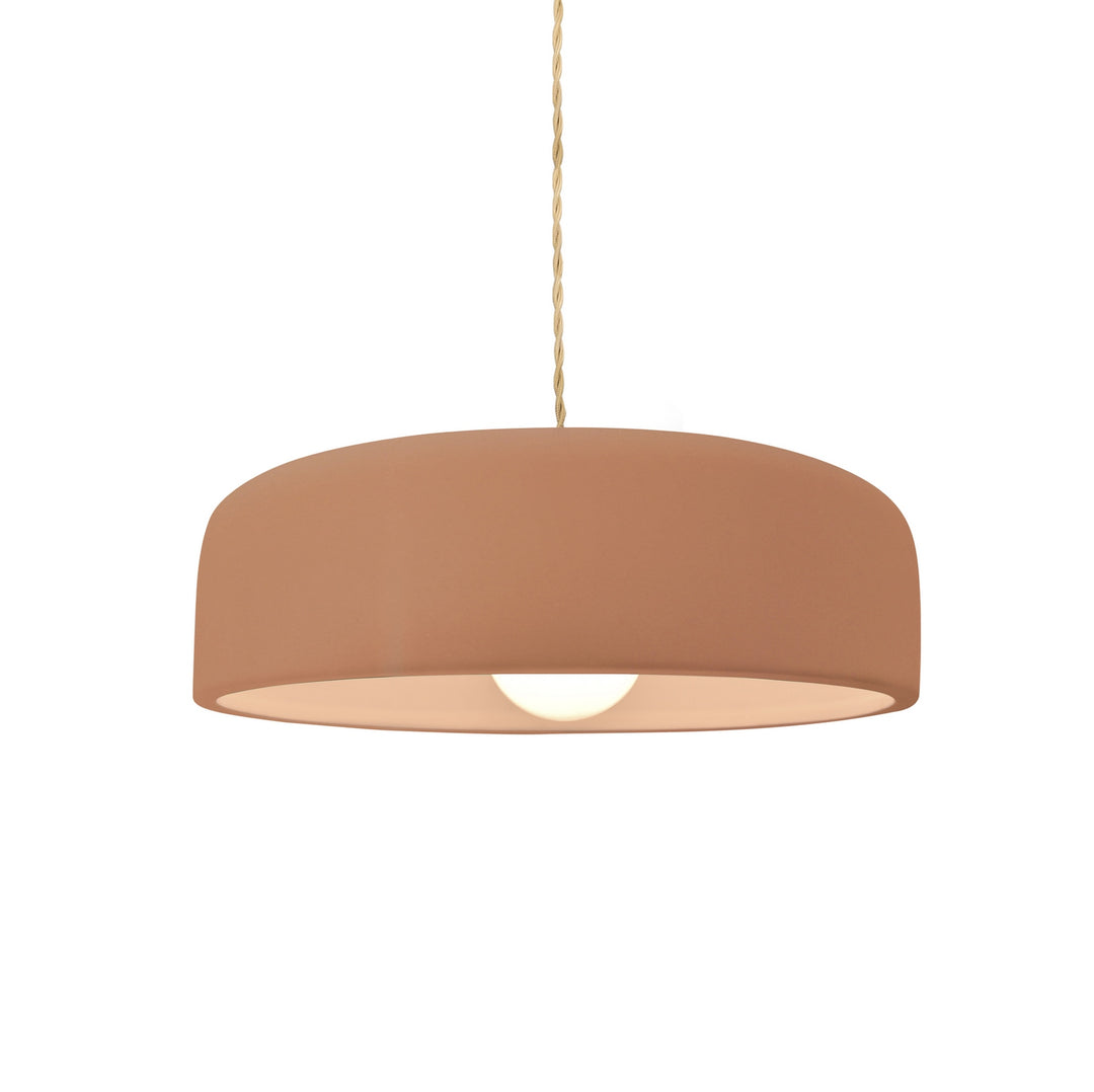 Justice Designs - CER-6571-ADOB-NCKL-BEIG-TWST - One Light Pendant - Radiance Collection - Brushed Nickel