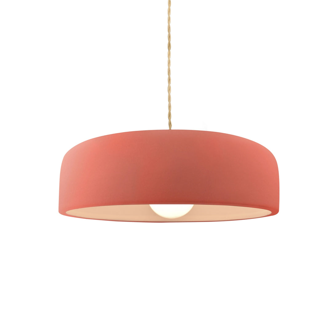 Justice Designs - CER-6571-BSH-NCKL-BEIG-TWST - One Light Pendant - Radiance Collection - Brushed Nickel