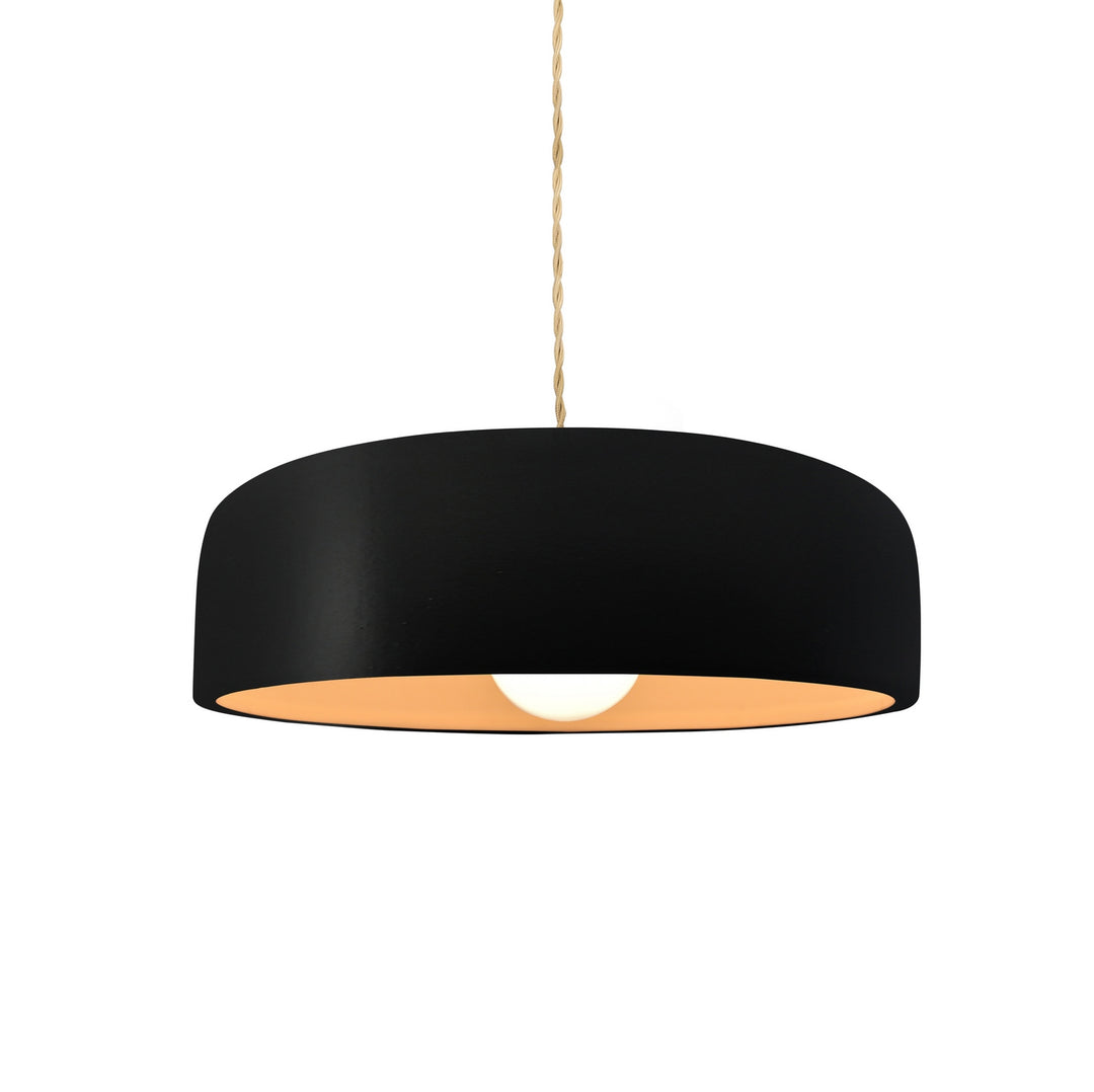 Justice Designs - CER-6571-CBGD-NCKL-BEIG-TWST - One Light Pendant - Radiance Collection - Brushed Nickel