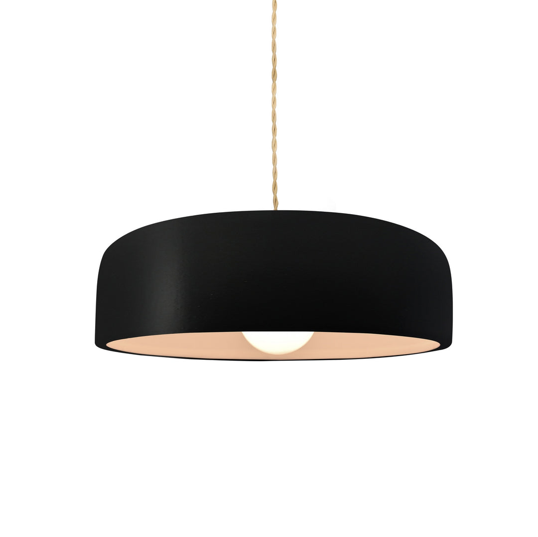 Justice Designs - CER-6571-CRB-BRSS-BEIG-TWST - One Light Pendant - Radiance Collection - Brushed Brass