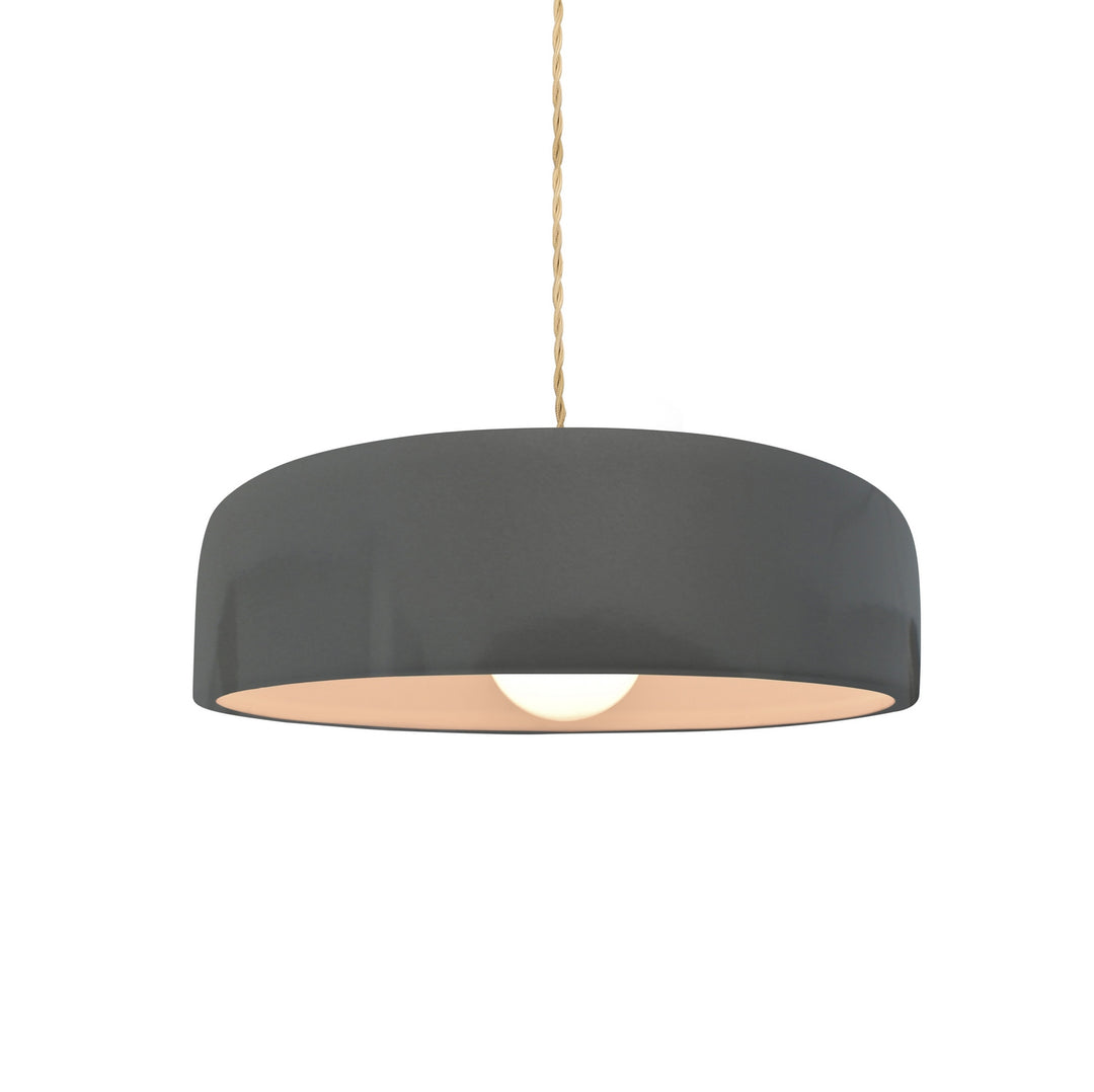 Justice Designs - CER-6571-GRY-BRSS-BEIG-TWST - One Light Pendant - Radiance Collection - Brushed Brass