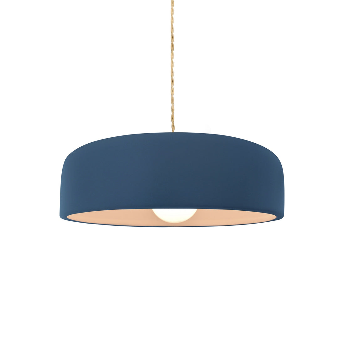 Justice Designs - CER-6571-MID-BRSS-BEIG-TWST - One Light Pendant - Radiance Collection - Brushed Brass