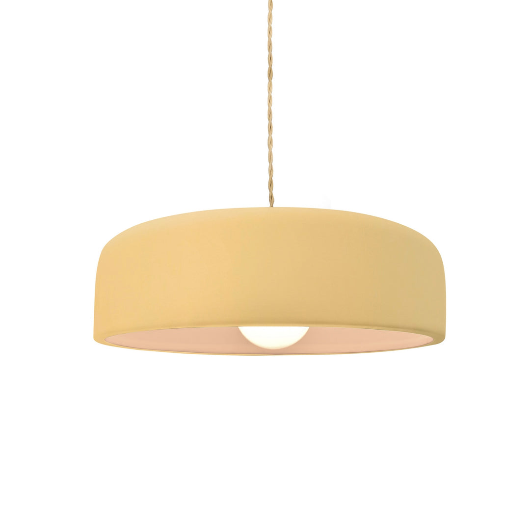 Justice Designs - CER-6571-MYLW-MBLK-BEIG-TWST - One Light Pendant - Radiance Collection - Matte Black