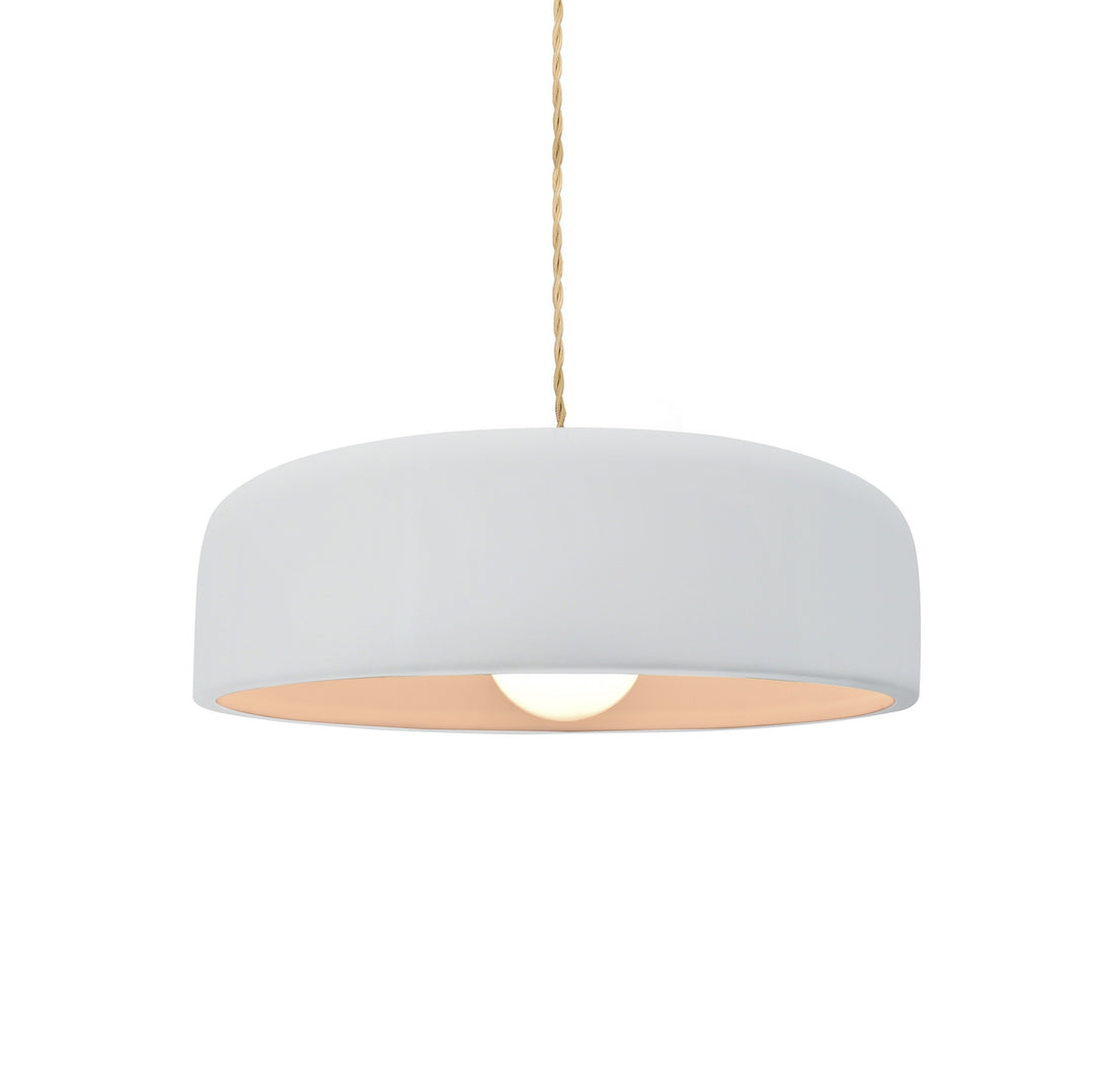 Justice Designs - CER-6571-WTWT-MBLK-BEIG-TWST - One Light Pendant - Radiance Collection - Matte Black