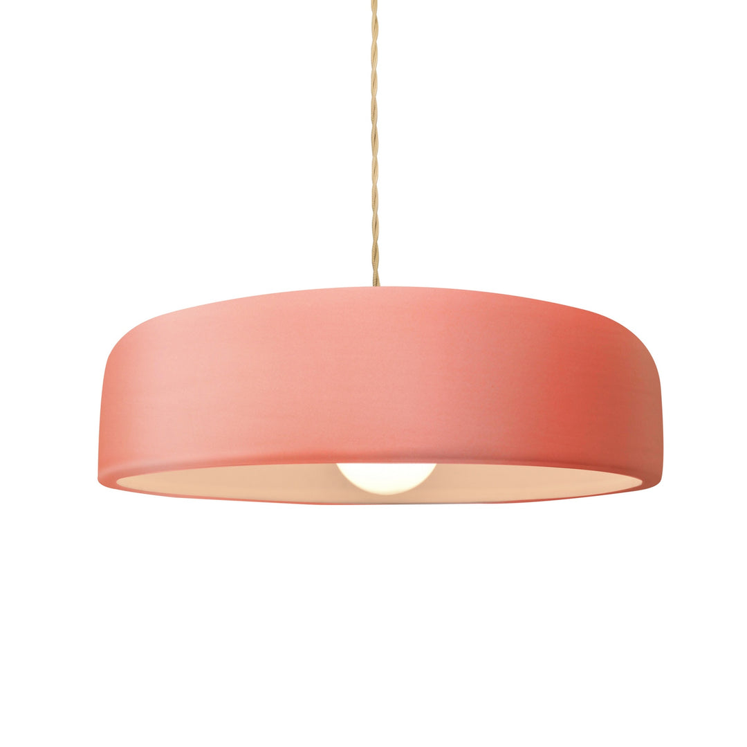 Justice Designs - CER-6573-BSH-MBLK-BEIG-TWST - One Light Pendant - Radiance Collection - Matte Black
