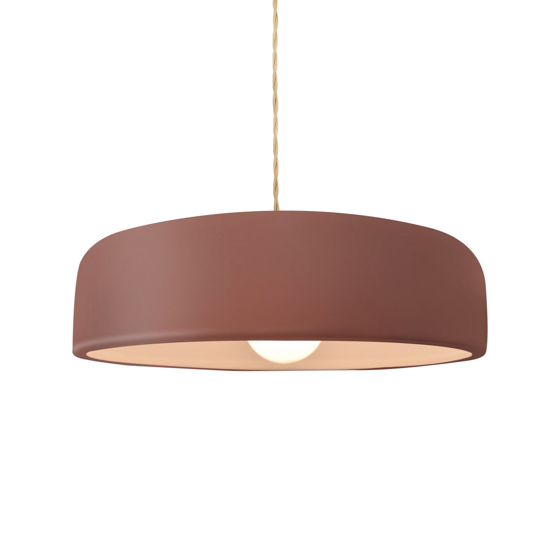 Justice Designs - CER-6573-CLAY-NCKL-BEIG-TWST - One Light Pendant - Radiance Collection - Brushed Nickel