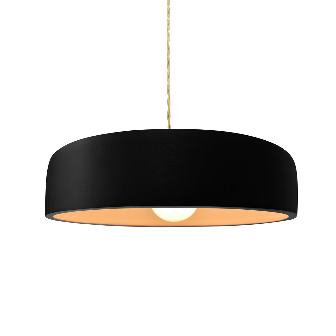 Justice Designs - CER-6573-CRB-MBLK-BEIG-TWST - One Light Pendant - Radiance Collection - Matte Black