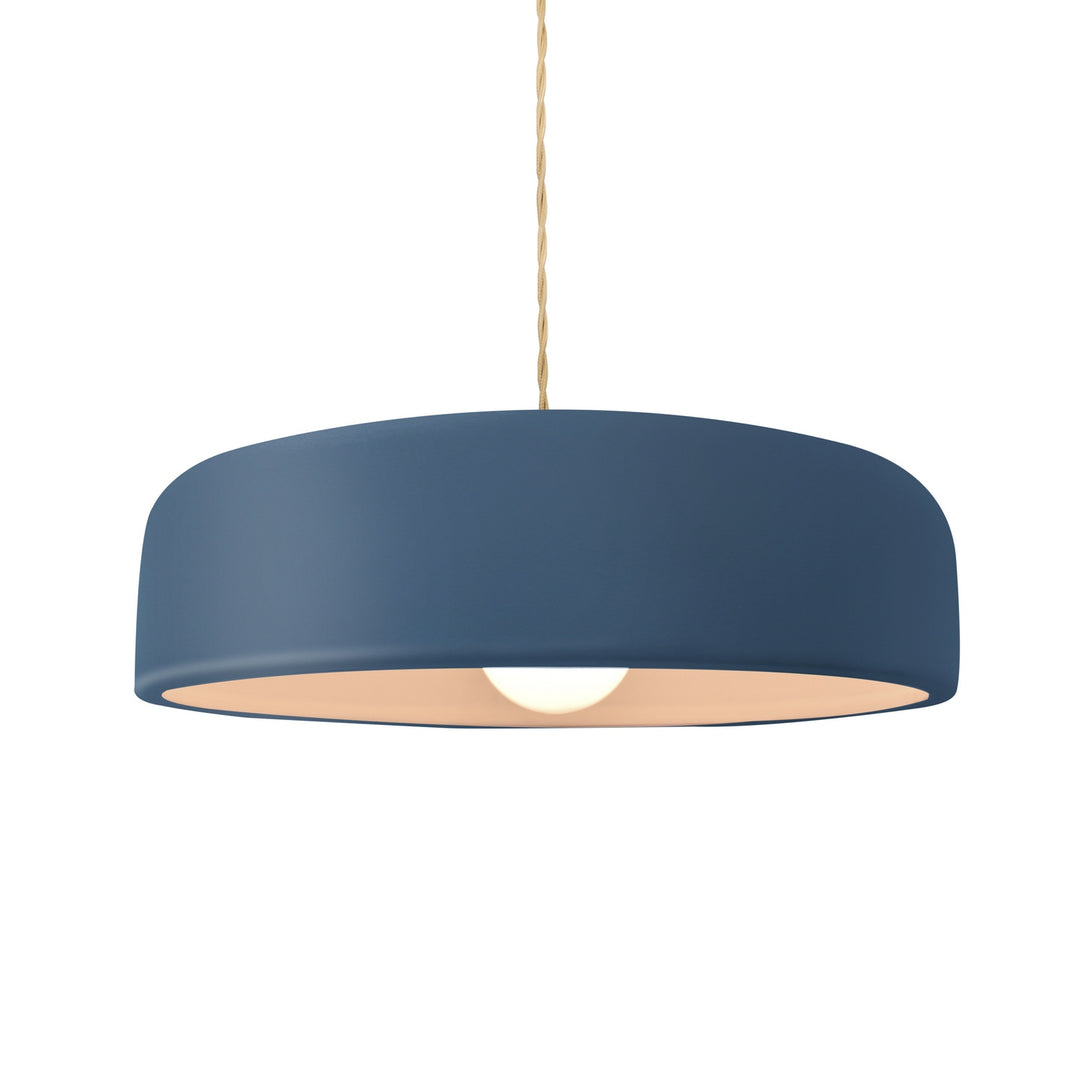 Justice Designs - CER-6573-MDMT-NCKL-BEIG-TWST - One Light Pendant - Radiance Collection - Brushed Nickel