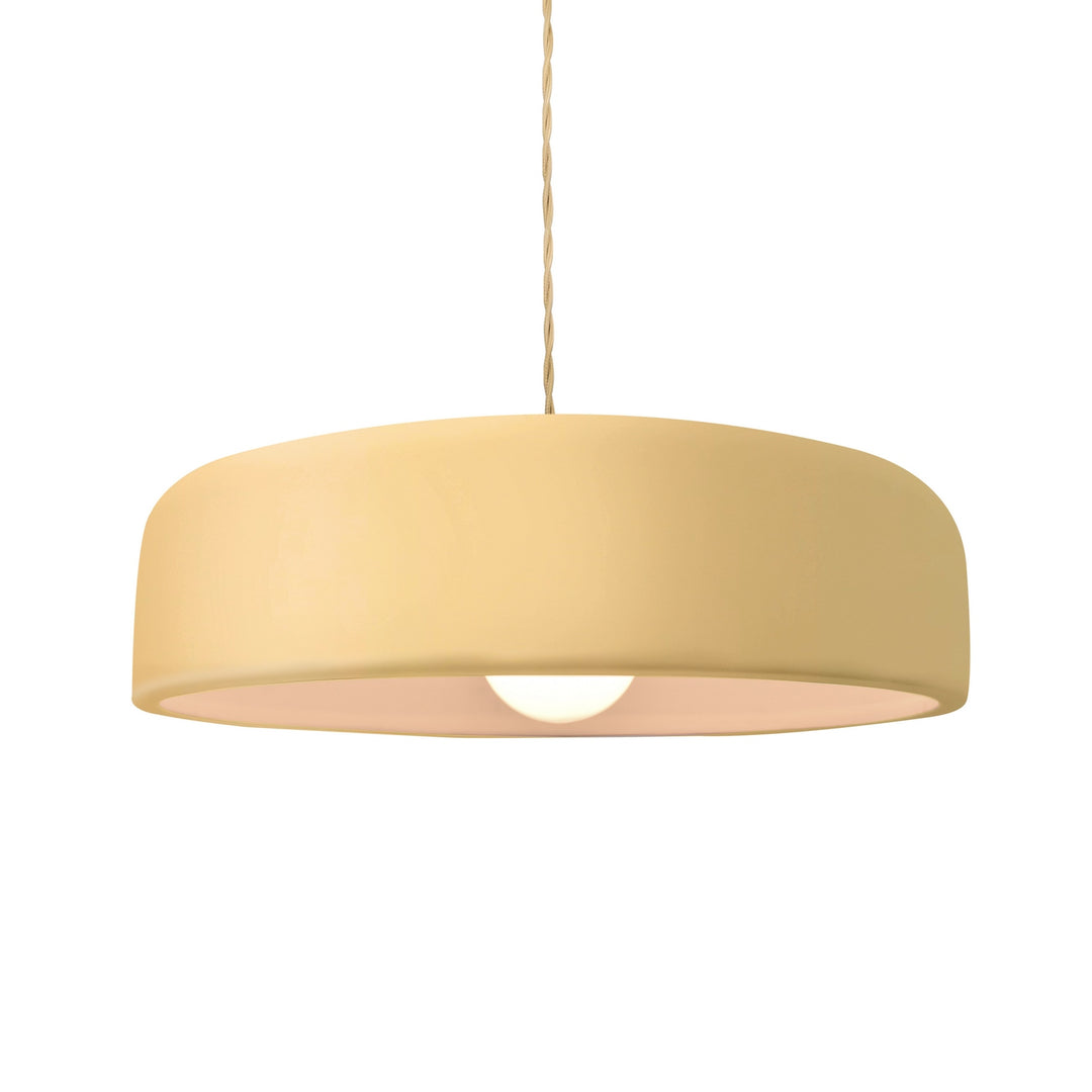 Justice Designs - CER-6573-MYLW-MBLK-BEIG-TWST - One Light Pendant - Radiance Collection - Matte Black
