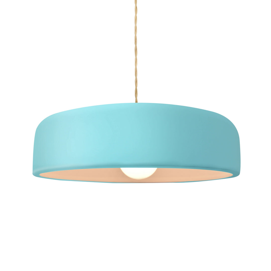 Justice Designs - CER-6573-RFPL-BRSS-BEIG-TWST - One Light Pendant - Radiance Collection - Brushed Brass