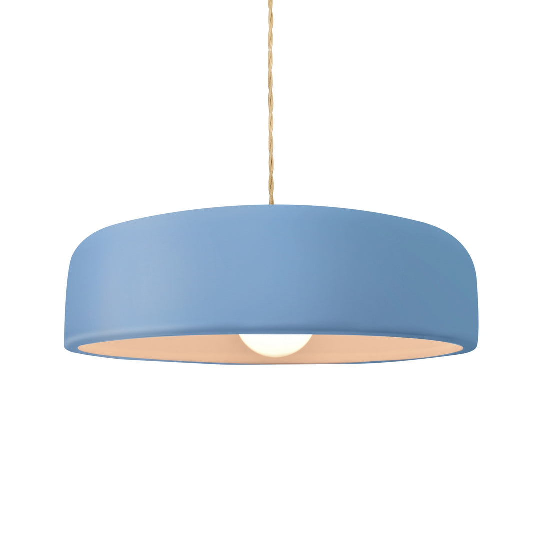 Justice Designs - CER-6573-SKBL-MBLK-BEIG-TWST - One Light Pendant - Radiance Collection - Matte Black