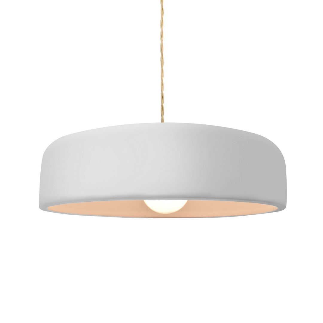 Justice Designs - CER-6573-WHT-NCKL-BEIG-TWST - One Light Pendant - Radiance Collection - Brushed Nickel