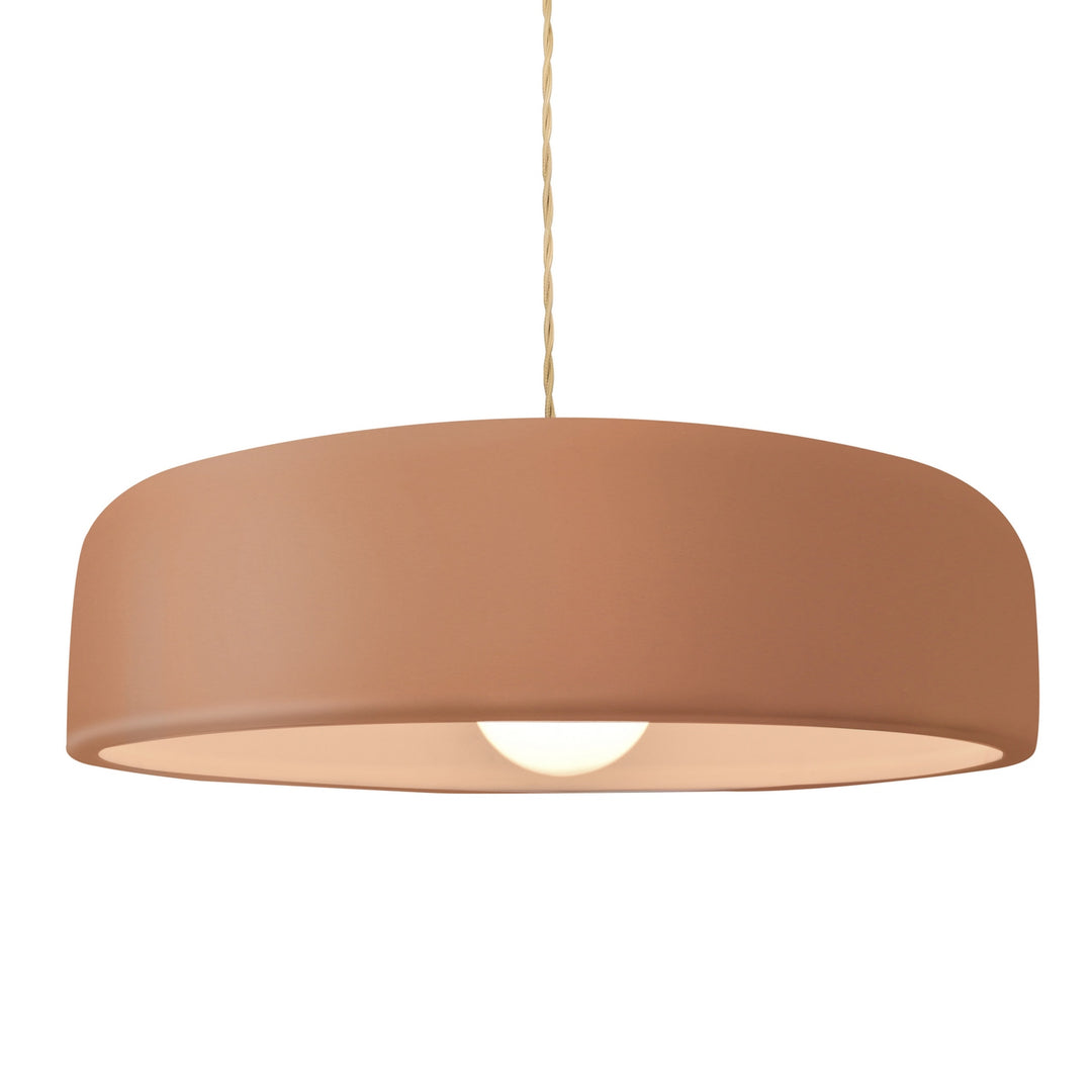 Justice Designs - CER-6575-ADOB-MBLK-BEIG-TWST - One Light Pendant - Radiance Collection - Matte Black