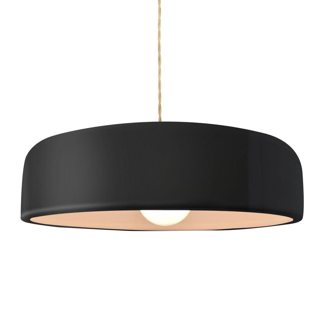 Justice Designs - CER-6575-BLK-BRSS-BEIG-TWST - One Light Pendant - Radiance Collection - Brushed Brass