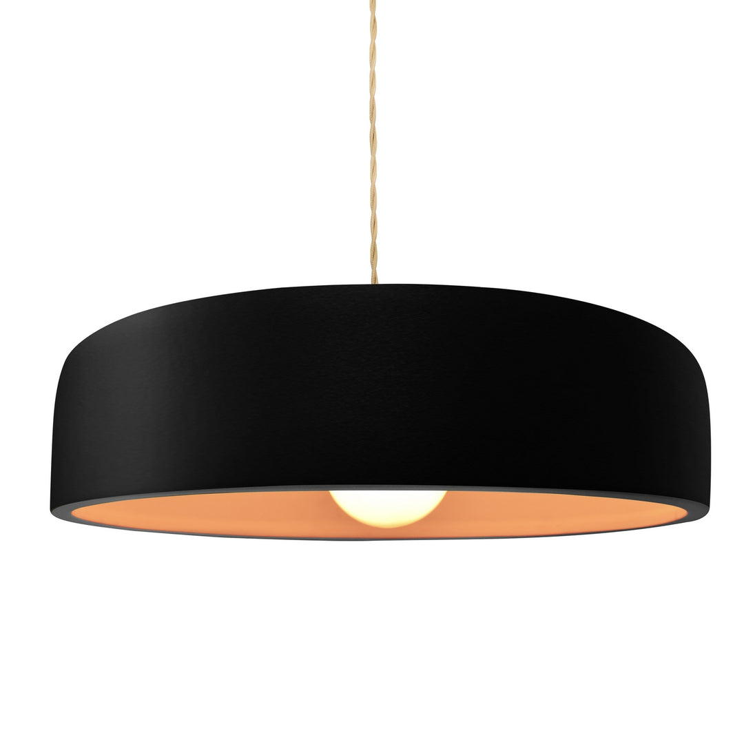 Justice Designs - CER-6575-CBGD-BRSS-BEIG-TWST - One Light Pendant - Radiance Collection - Brushed Brass