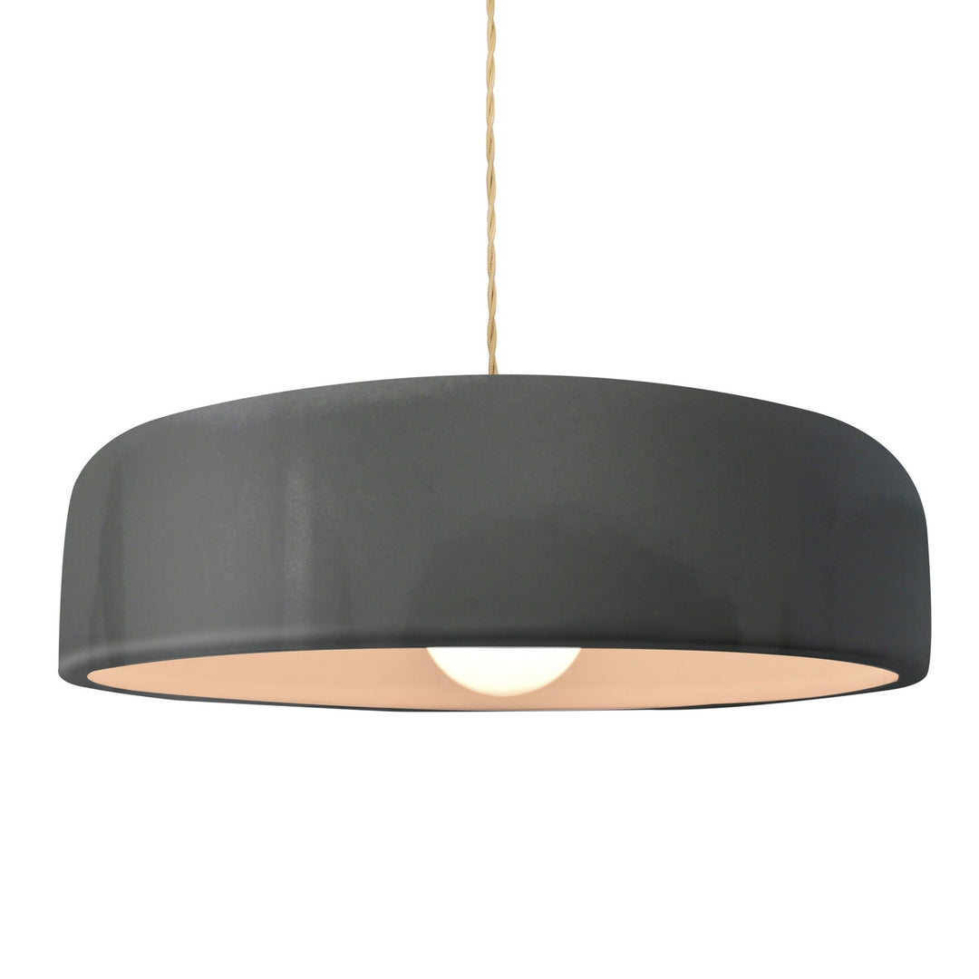 Justice Designs - CER-6575-GRY-NCKL-BEIG-TWST - One Light Pendant - Radiance Collection - Brushed Nickel