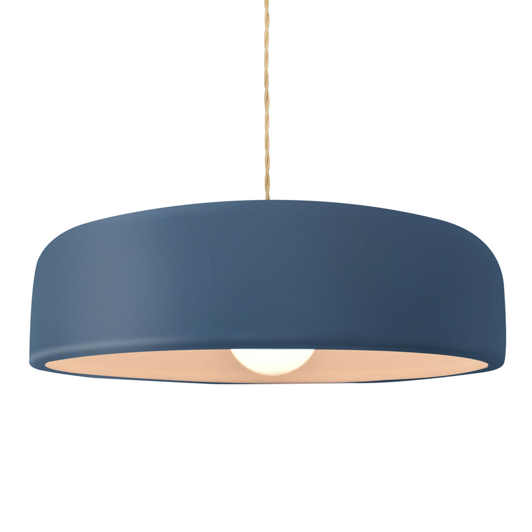 Justice Designs - CER-6575-MDMT-MBLK-BEIG-TWST - One Light Pendant - Radiance Collection - Matte Black