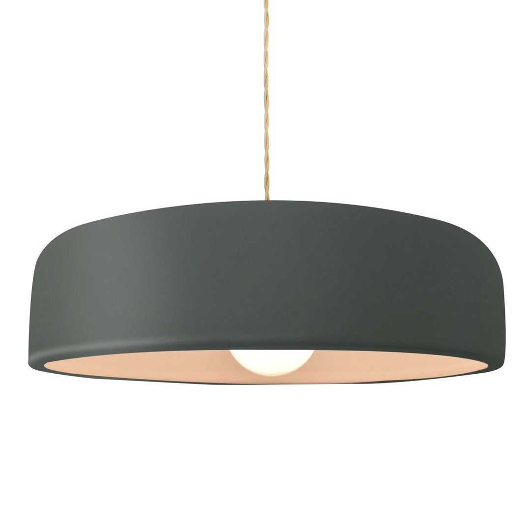 Justice Designs - CER-6575-PWGN-MBLK-BEIG-TWST - One Light Pendant - Radiance Collection - Matte Black