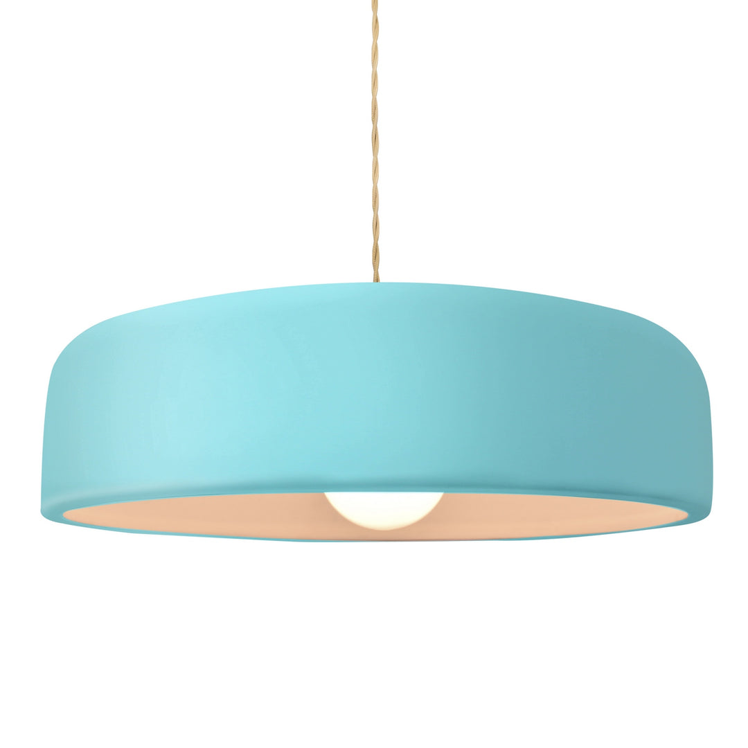 Justice Designs - CER-6575-RFPL-BRSS-BEIG-TWST - One Light Pendant - Radiance Collection - Brushed Brass