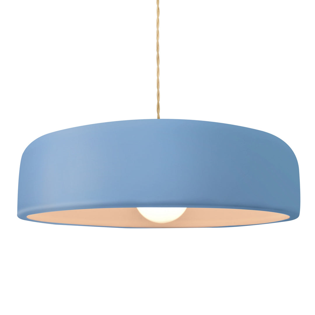 Justice Designs - CER-6575-SKBL-BRSS-BEIG-TWST - One Light Pendant - Radiance Collection - Brushed Brass