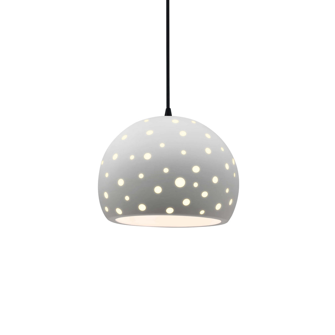 Justice Designs - CER-6580-BIS-MBLK-BKCD - One Light Pendant - Radiance Collection - Matte Black