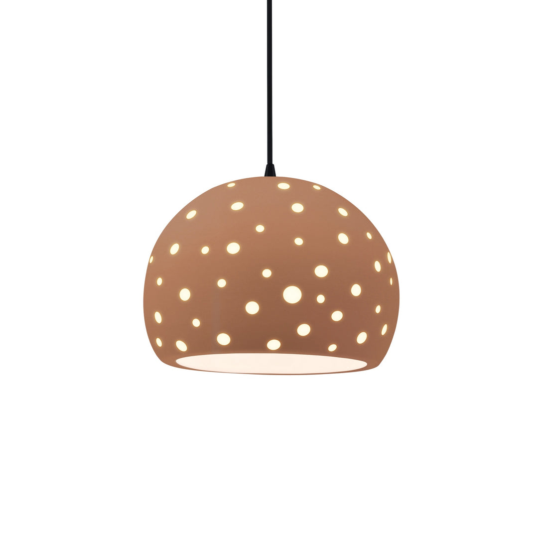 Justice Designs - CER-6583-ADOB-MBLK-BKCD - One Light Pendant - Radiance Collection - Matte Black