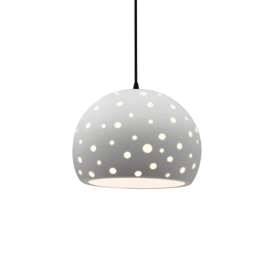 Justice Designs - CER-6583-BIS-MBLK-BKCD - One Light Pendant - Radiance Collection - Matte Black