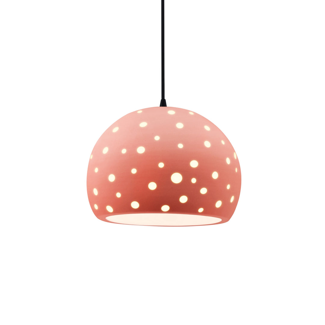 Justice Designs - CER-6583-BSH-MBLK-BKCD - One Light Pendant - Radiance Collection - Matte Black