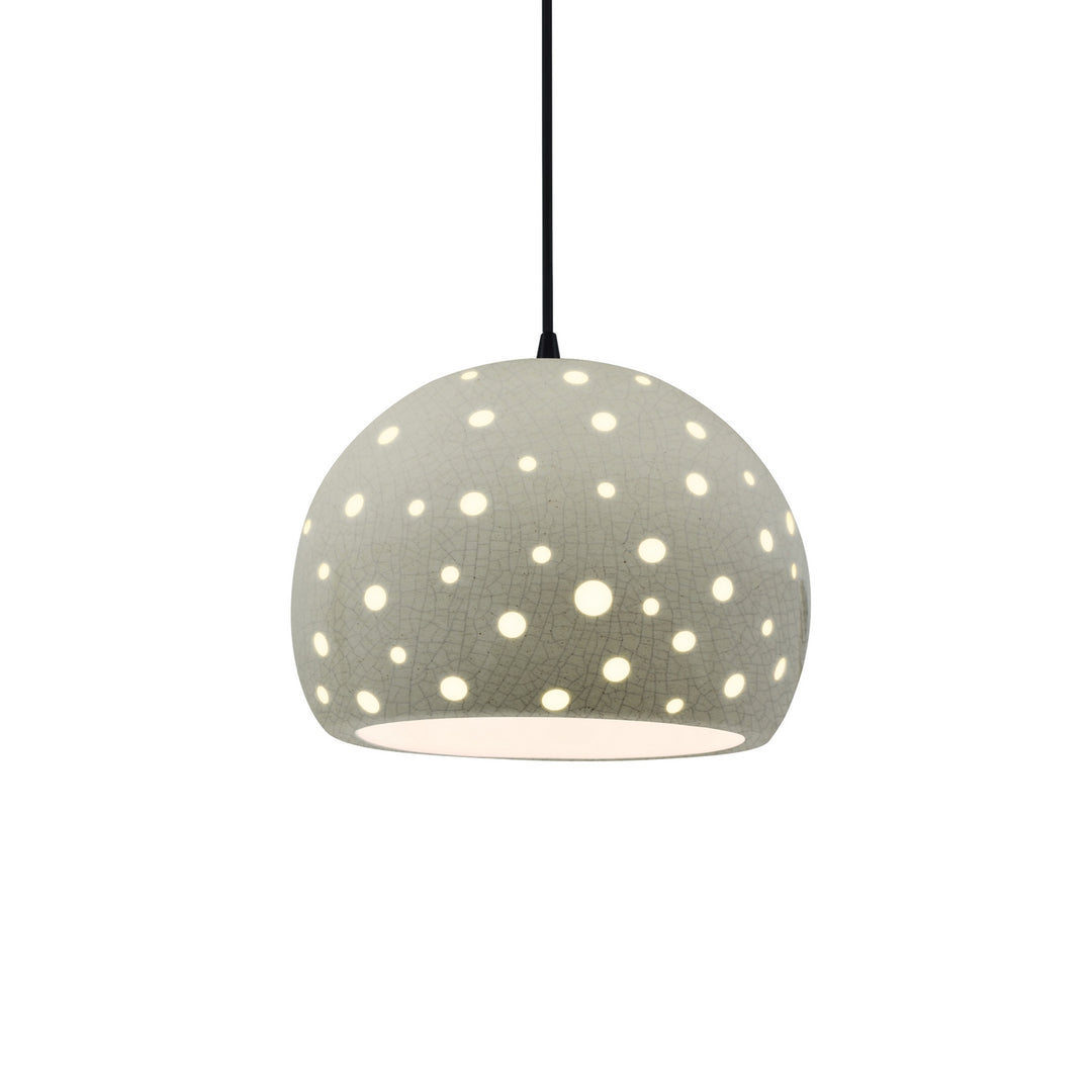 Justice Designs - CER-6583-CKC-MBLK-BKCD - One Light Pendant - Radiance Collection - Matte Black