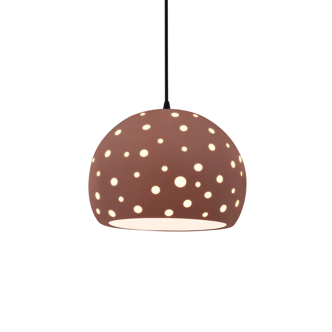 Justice Designs - CER-6583-CLAY-MBLK-BKCD - One Light Pendant - Radiance Collection - Matte Black