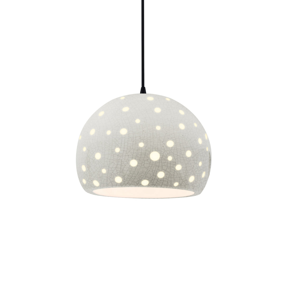Justice Designs - CER-6583-CRK-MBLK-BKCD - One Light Pendant - Radiance Collection - Matte Black