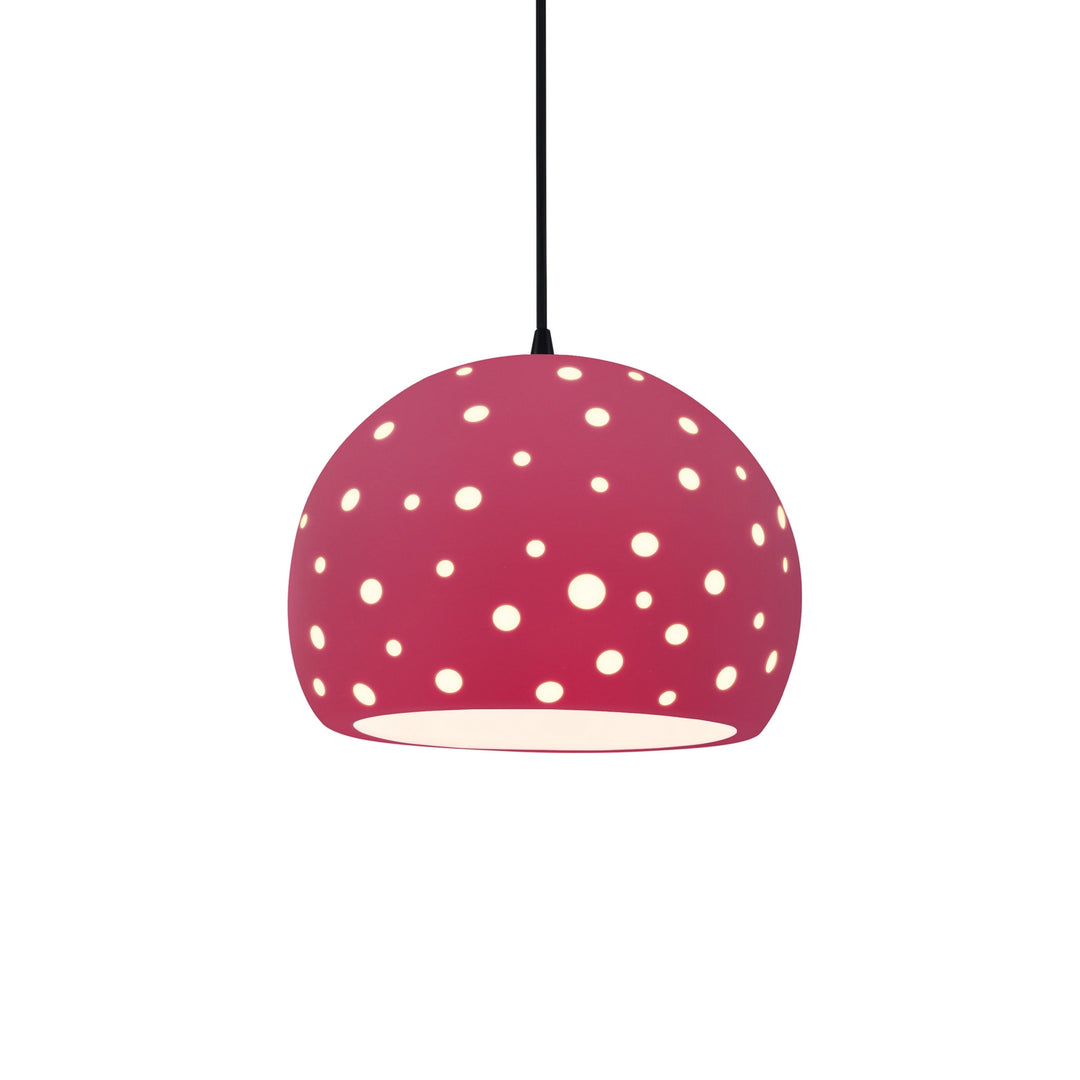 Justice Designs - CER-6583-CRSE-MBLK-BKCD - One Light Pendant - Radiance Collection - Matte Black