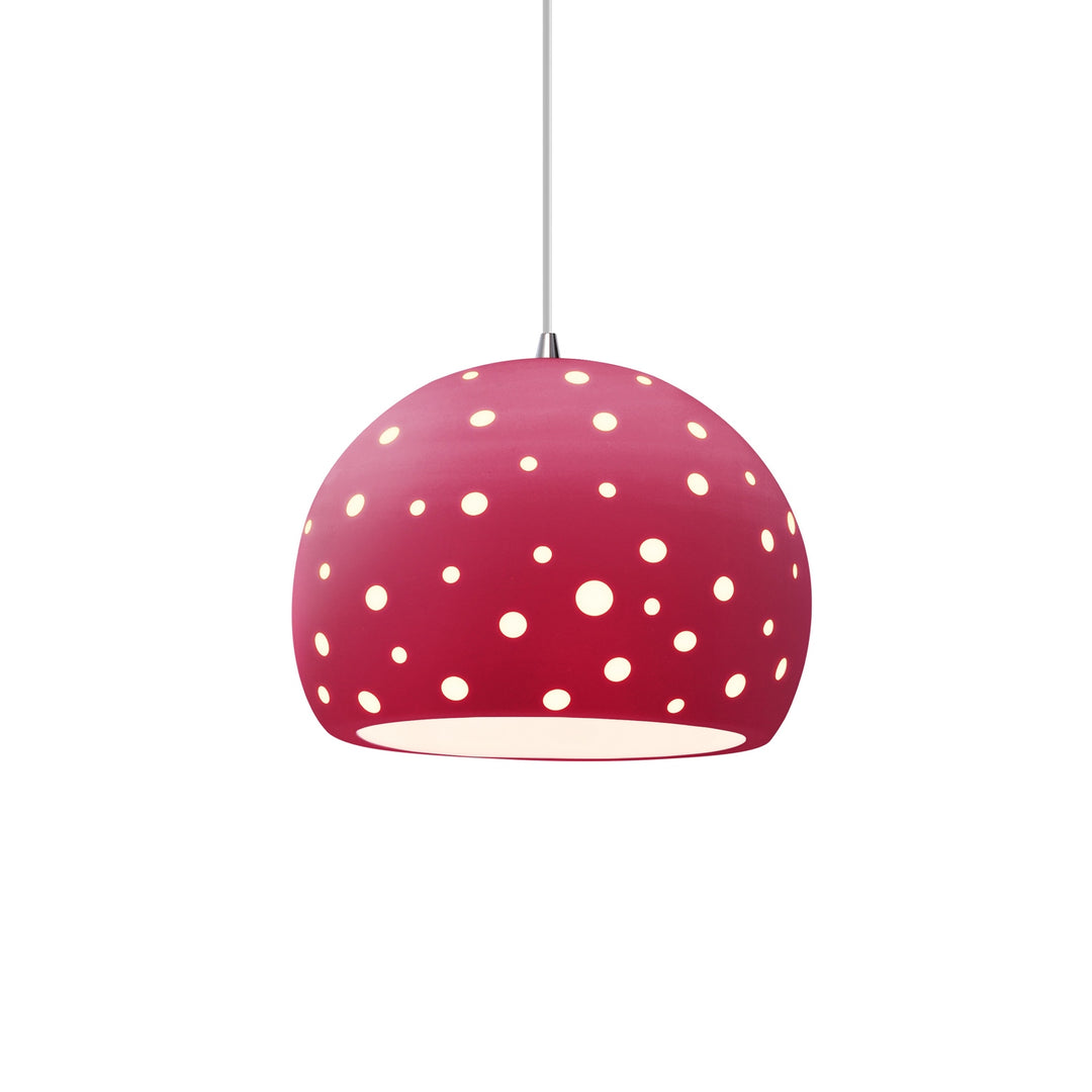Justice Designs - CER-6583-CRSE-NCKL-WTCD - One Light Pendant - Radiance Collection - Brushed Nickel