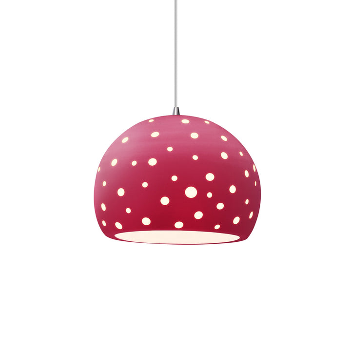 Justice Designs - CER-6583-CRSE-NCKL-WTCD - One Light Pendant - Radiance Collection - Brushed Nickel