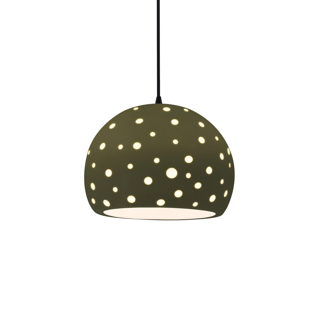 Justice Designs - CER-6583-MGRN-MBLK-BKCD - One Light Pendant - Radiance Collection - Matte Black
