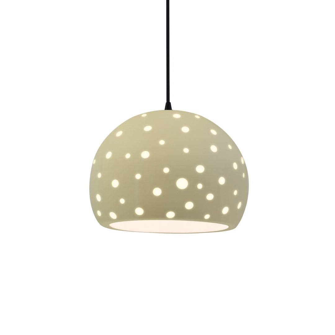 Justice Designs - CER-6583-VAN-MBLK-BKCD - One Light Pendant - Radiance Collection - Matte Black