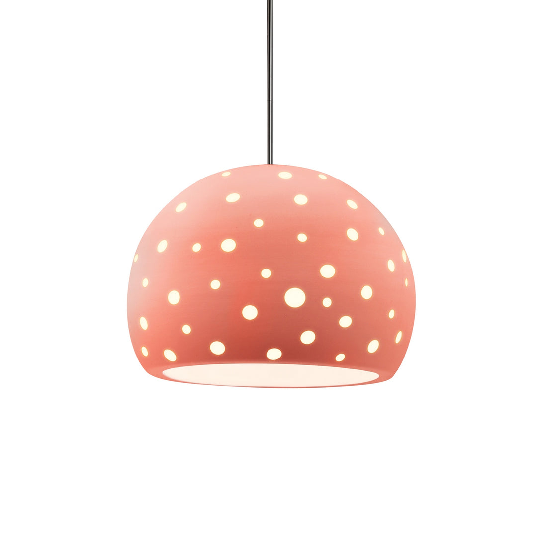 Justice Designs - CER-6585-BSH-NCKL-RIGID - One Light Pendant - Radiance Collection - Brushed Nickel
