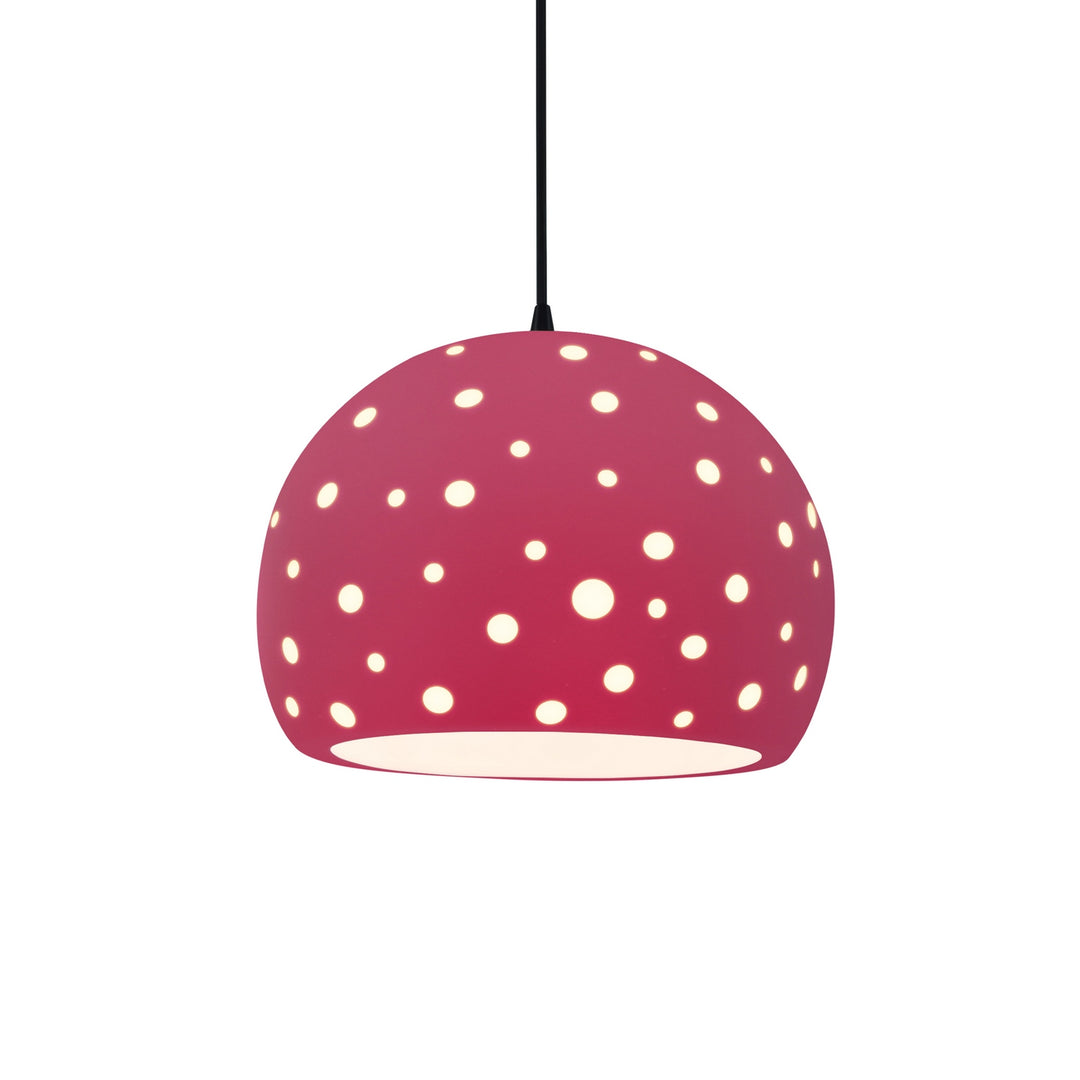 Justice Designs - CER-6585-CRSE-MBLK-BKCD - One Light Pendant - Radiance Collection - Matte Black