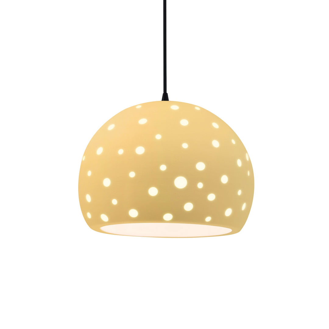 Justice Designs - CER-6585-MYLW-MBLK-BKCD - One Light Pendant - Radiance Collection - Matte Black