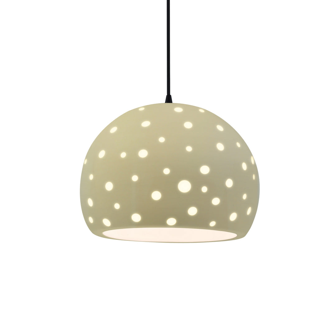 Justice Designs - CER-6585-VAN-MBLK-BKCD - One Light Pendant - Radiance Collection - Matte Black