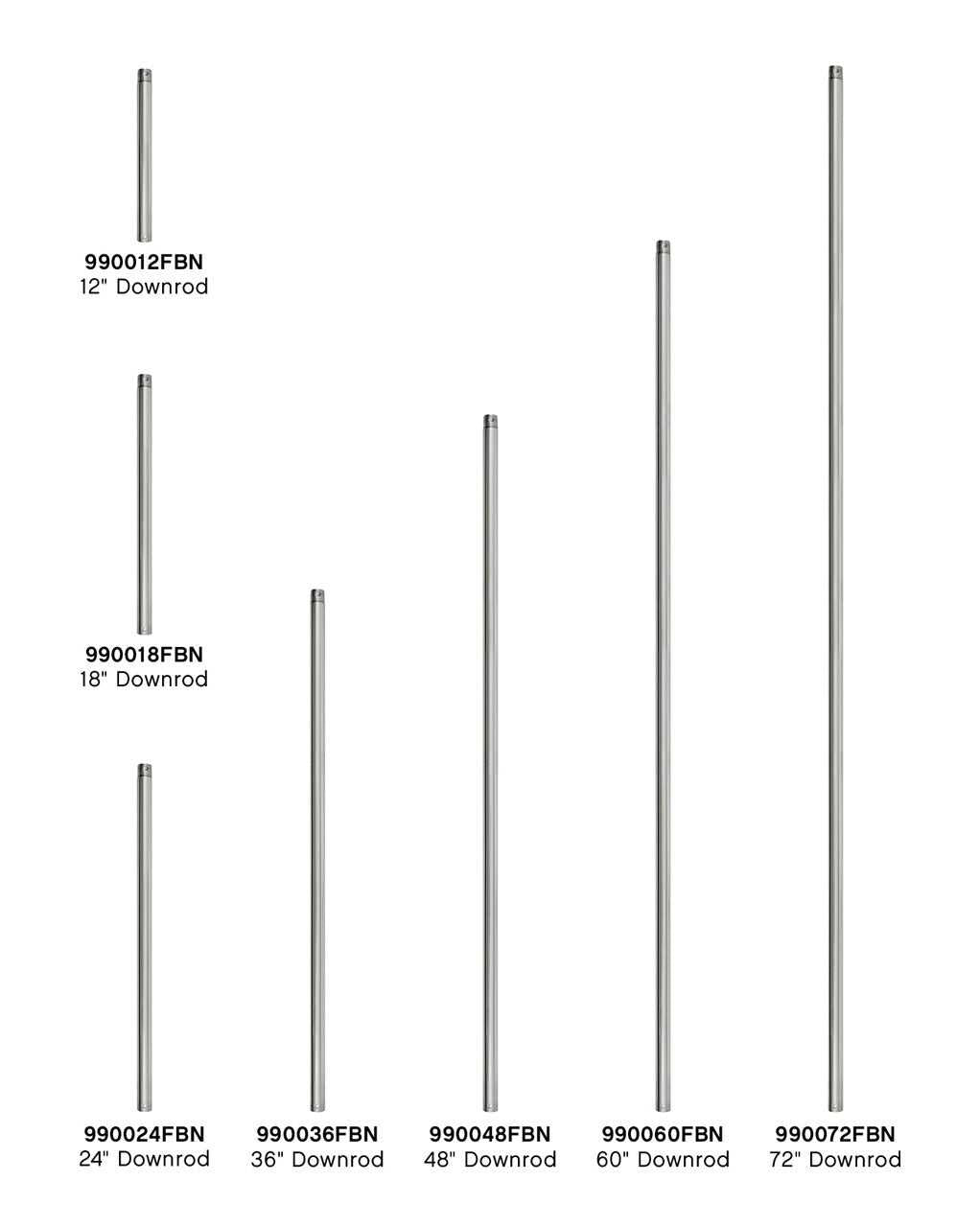 Hinkley Canada - 990012FBN - Downrod - 12" Downrod - Brushed Nickel