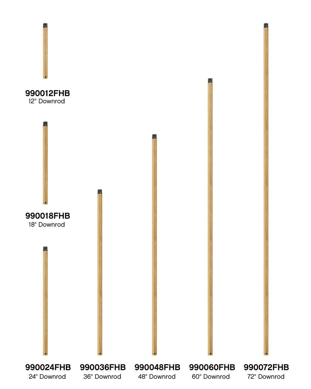 Hinkley Canada - 990018FHB - Downrod - 18" Downrod - Heritage Brass
