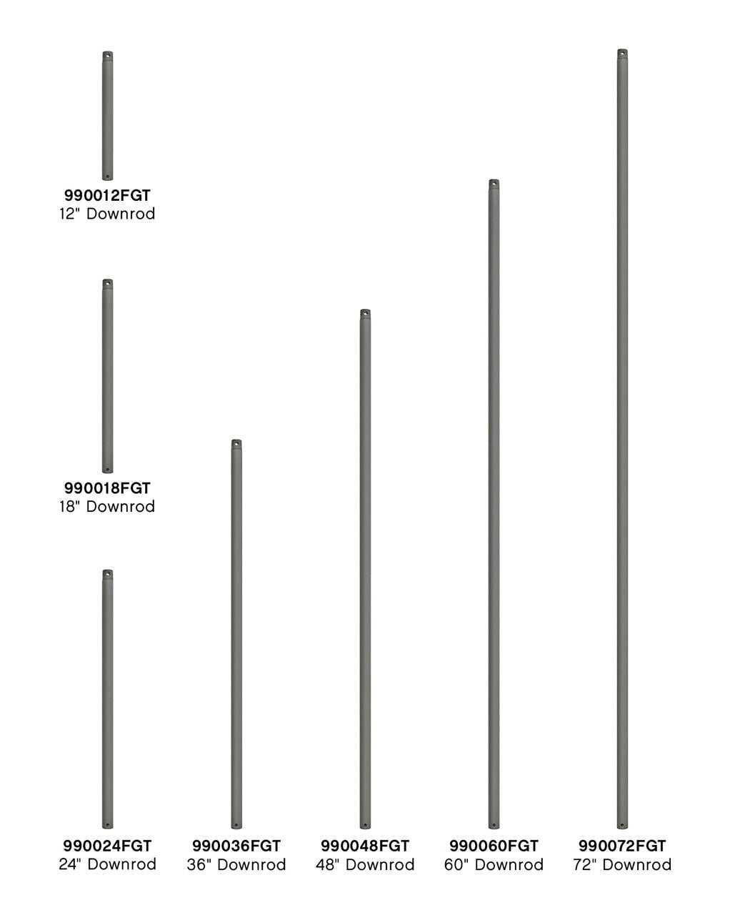 Hinkley Canada - 990048FGT - Downrod - 48" Downrod - Graphite