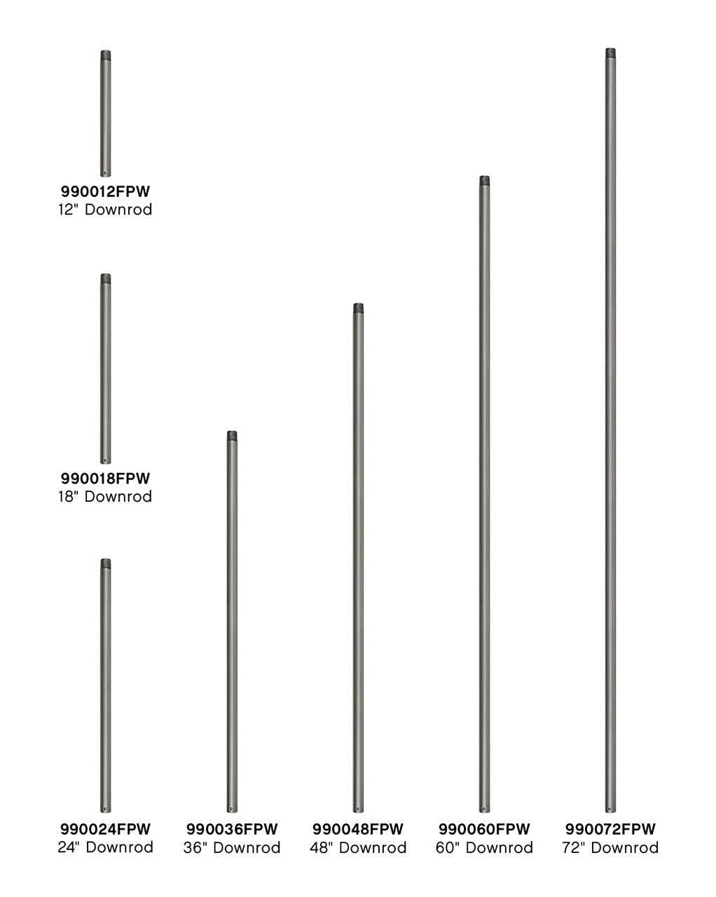 Hinkley Canada - 990048FPW - Downrod - 48" Downrod - Pewter