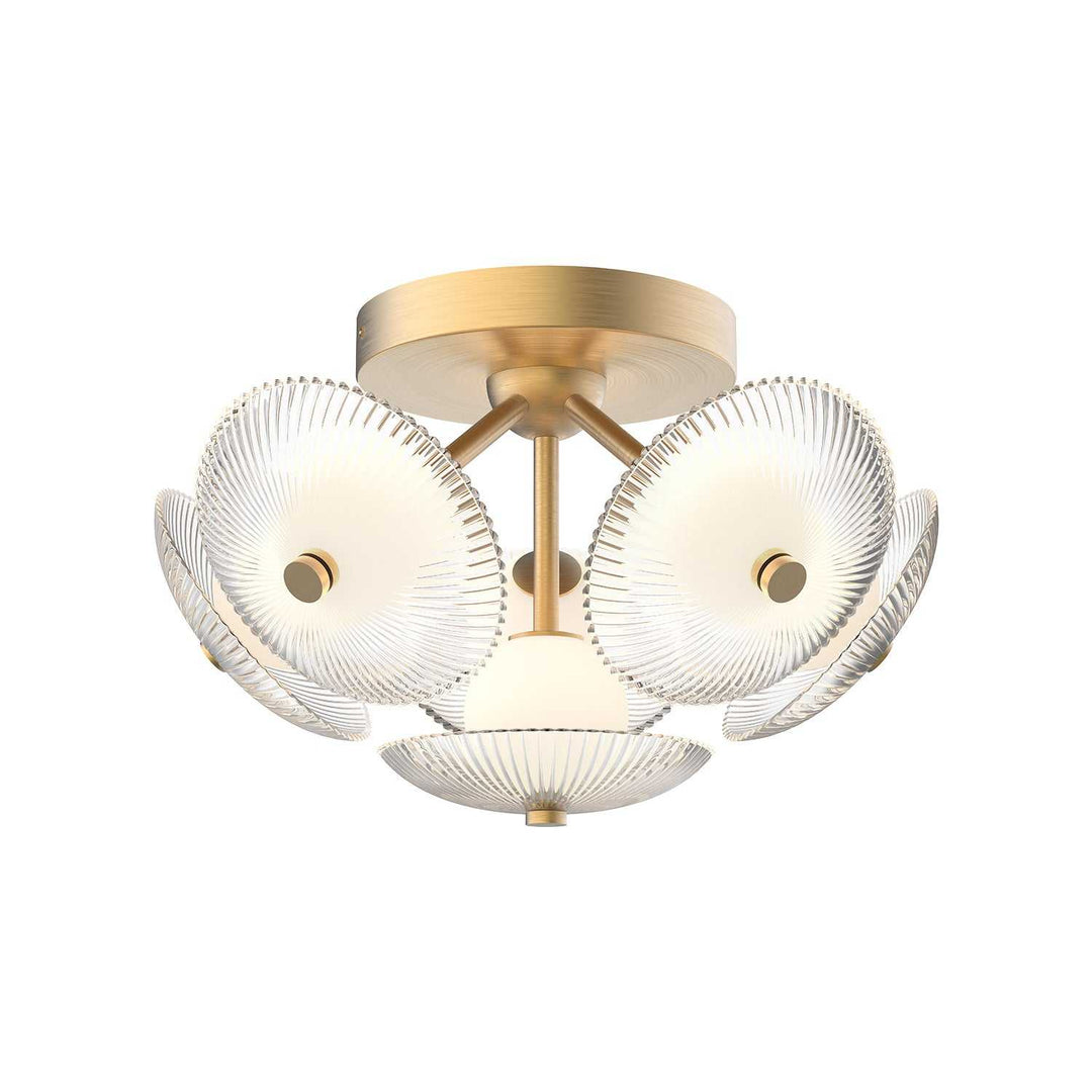 Alora Canada - FM417606BGCR-UNV - LED Flush Mount - Hera - Brushed Gold/Clear Ribbed Glass