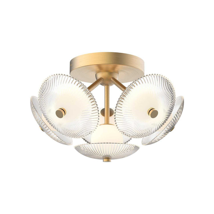 Alora Canada - FM417606BGCR-UNV - LED Flush Mount - Hera - Brushed Gold/Clear Ribbed Glass