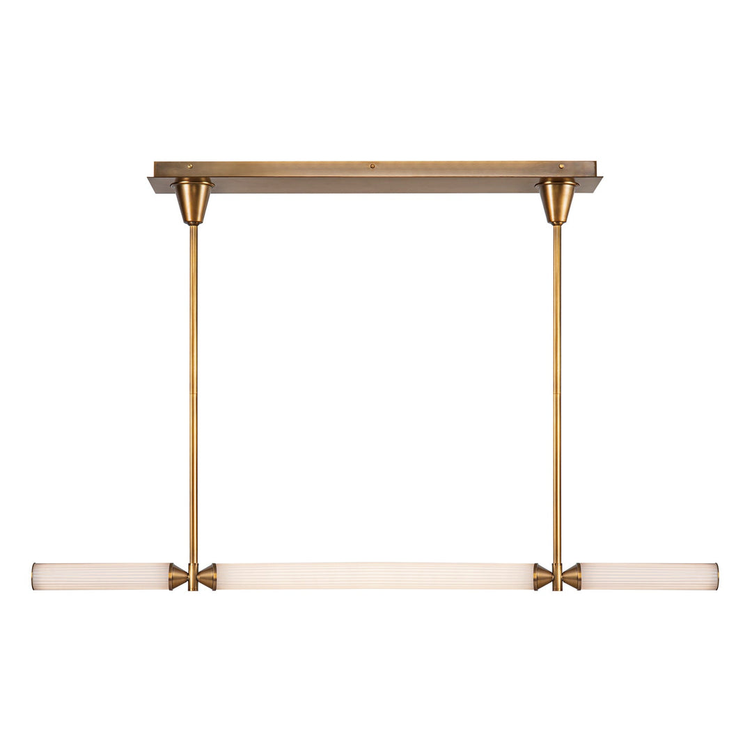 Alora Canada - LP348148VBFR-UNV - LED Linear Pendant - Edwin - Vintage Brass/Frosted Ribbed Glass