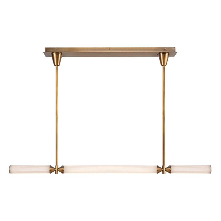 Alora Canada - LP348148VBFR-UNV - LED Linear Pendant - Edwin - Vintage Brass/Frosted Ribbed Glass