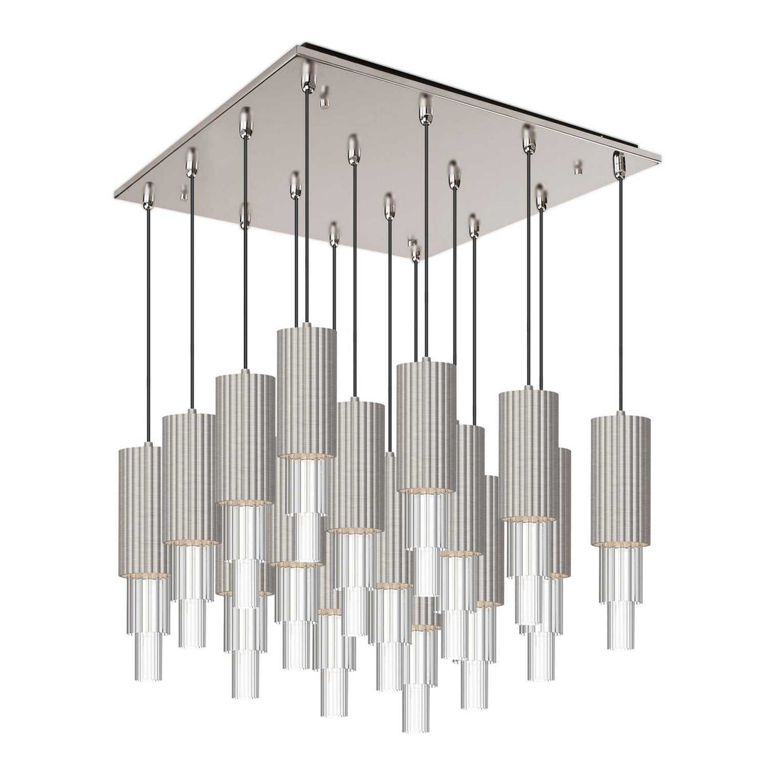 Alora Canada - MP502204BNCR-16 - LED Pendant - Bordeaux - Brushed Nickel/Clear Ribbed Glass