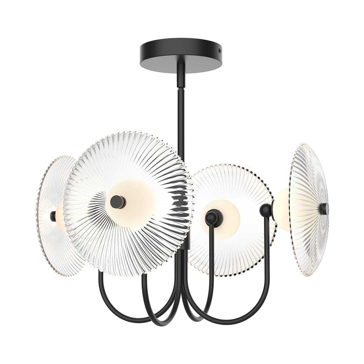 Alora Canada - PD417904MBCR-UNV - LED Pendant - Hera - Matte Black/Clear Ribbed Glass